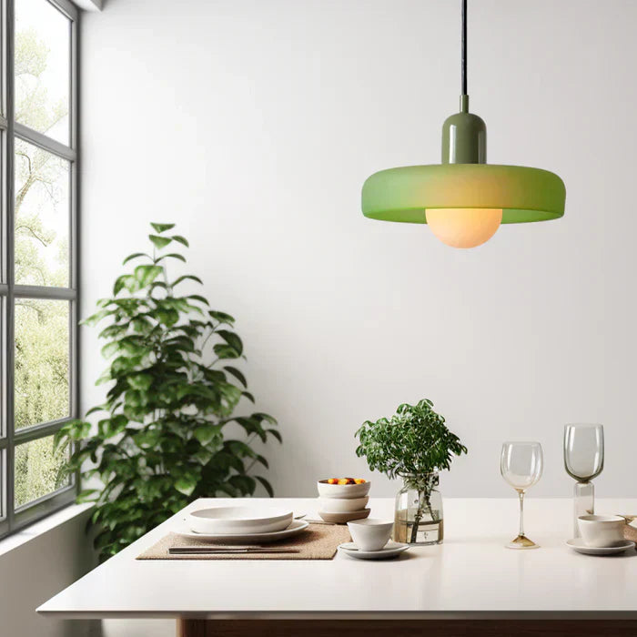 Bauhaus Bunte Glas Pendelleuchte - Moderne Designlampe für Wohnzimmer und Esszimmer | Karnz