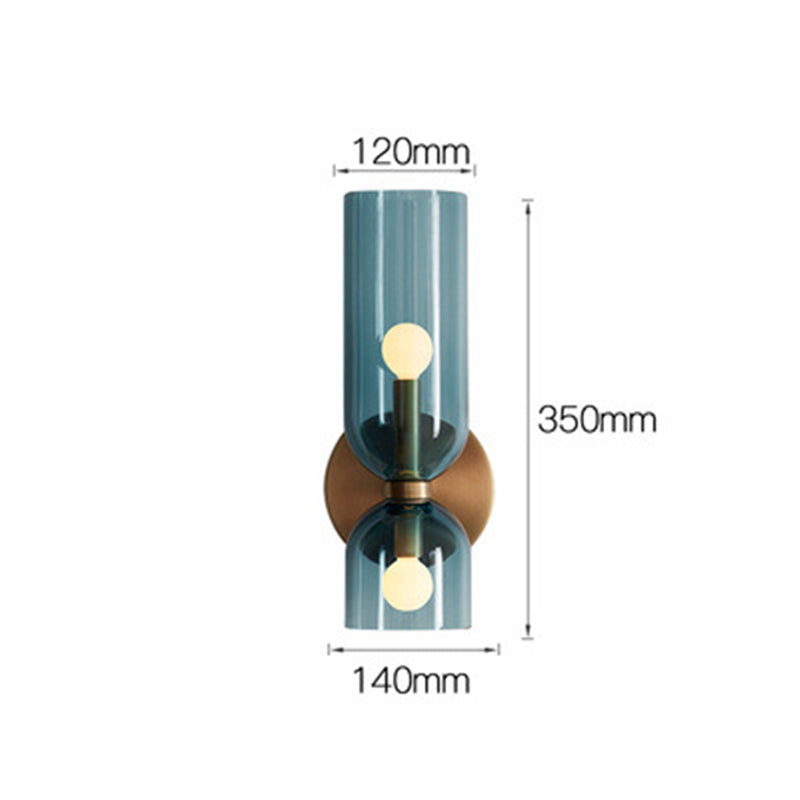 Glaswandleuchte mit Doppellampen-Design