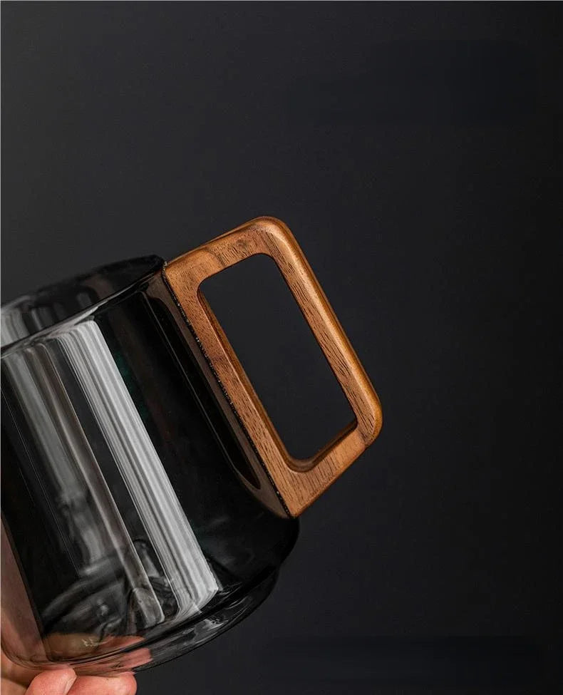 WoodGrip Glasbecher 400 ml mit Holzgriff für heiß und kalt | Karnz