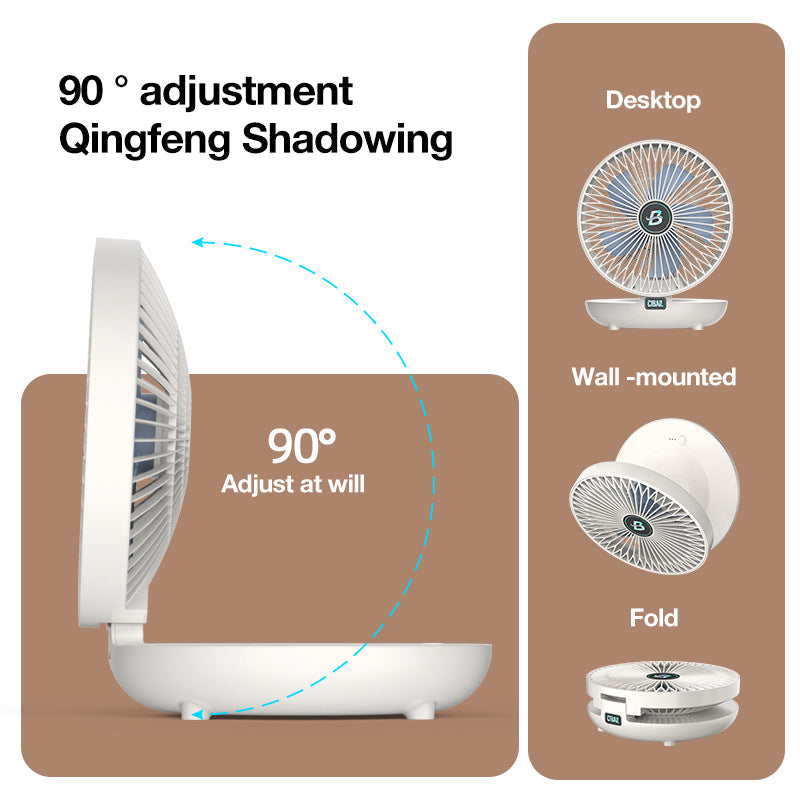 Tragbarer Mini-Desktop-Ventilator, USB-aufladbarer verstellbarer Wandventilator | Karnz