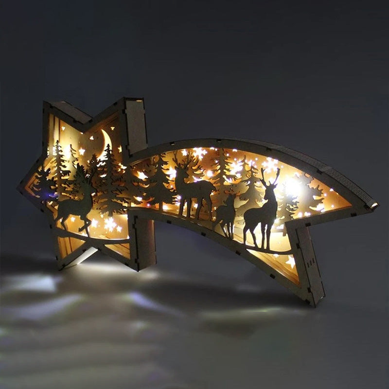 LED-Weihnachtsstern aus Holz