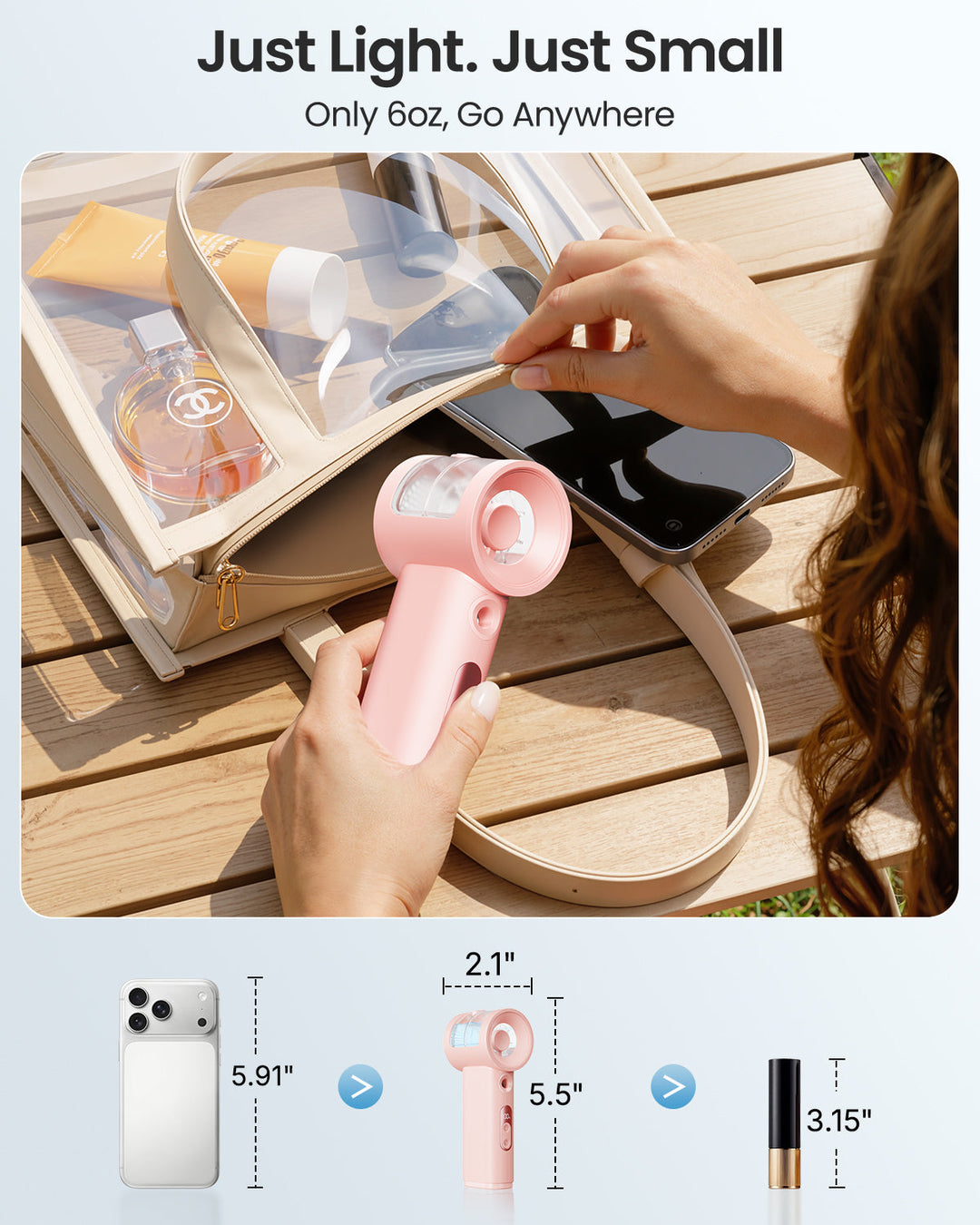 Tragbarer Nebelventilator - 5-Geschwindigkeits-Hochleistungs-Handventilator | Karnz