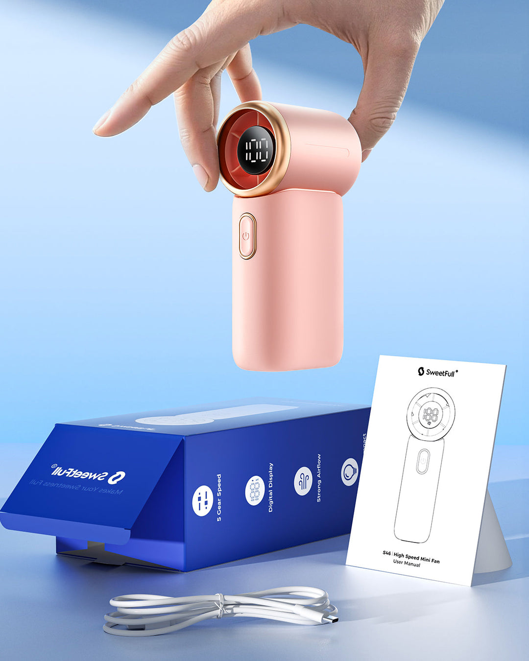 Tragbarer Handheld Turbo Ventilator, Hochgeschwindigkeits Mini Ventilator | Karnz