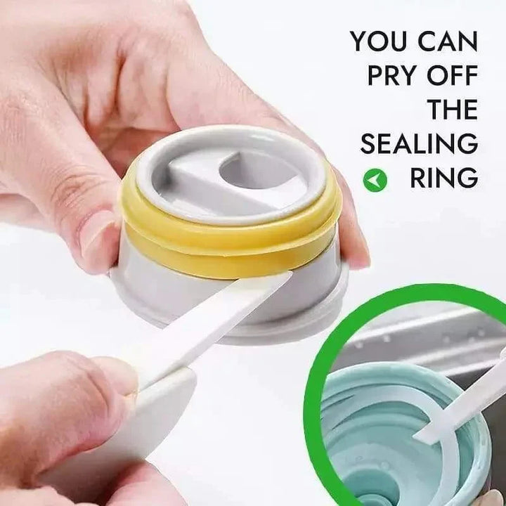 3 in 1 Flaschenverschluss Gummi-Ring Spalt Reinigungsbürste, Multifunktionaler Flaschen Spaltreiniger Karnz