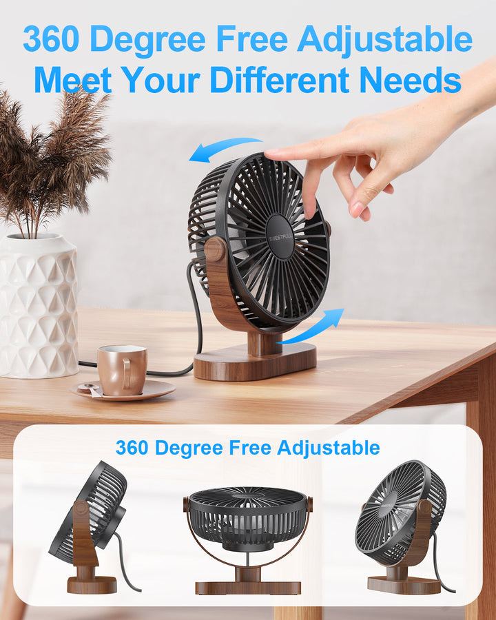 6,5 Zoll USB Kleiner Tischventilator für Zuhause Büro Auto Outdoor Reisen | Karnz