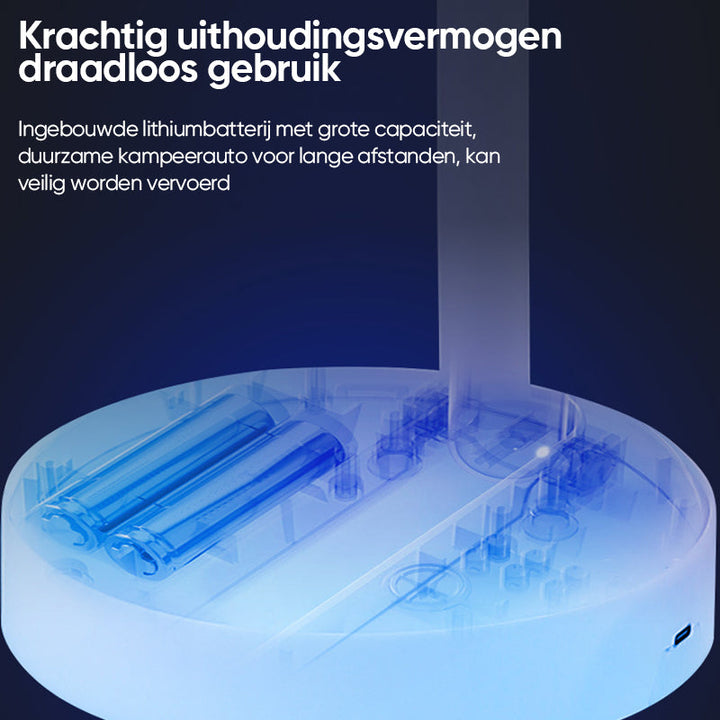 Tragbarer wiederaufladbarer teleskopischer Tischventilator mit geräuschlosem Design und höhenverstellbar | Karnz