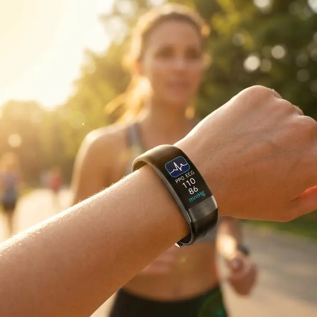 Intelligentes Armband mit Blutdruckmessung, EKG, Herzfrequenzmessung, Sauerstoffsättigungsmessung und Schlafüberwachung – von der FDA zugelassen