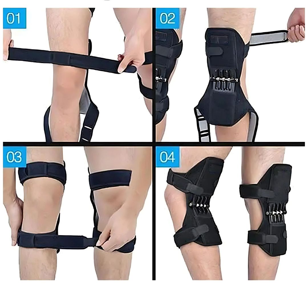 KneeGuard Pro | Set von 2 Scharnier-Kniebandagen-Stabilisatoren zur Schmerzlinderung | Verstellbare Unterstützung bei Knieverletzungen - Arthritis - Nach der Operation Rehabilitation Karnz