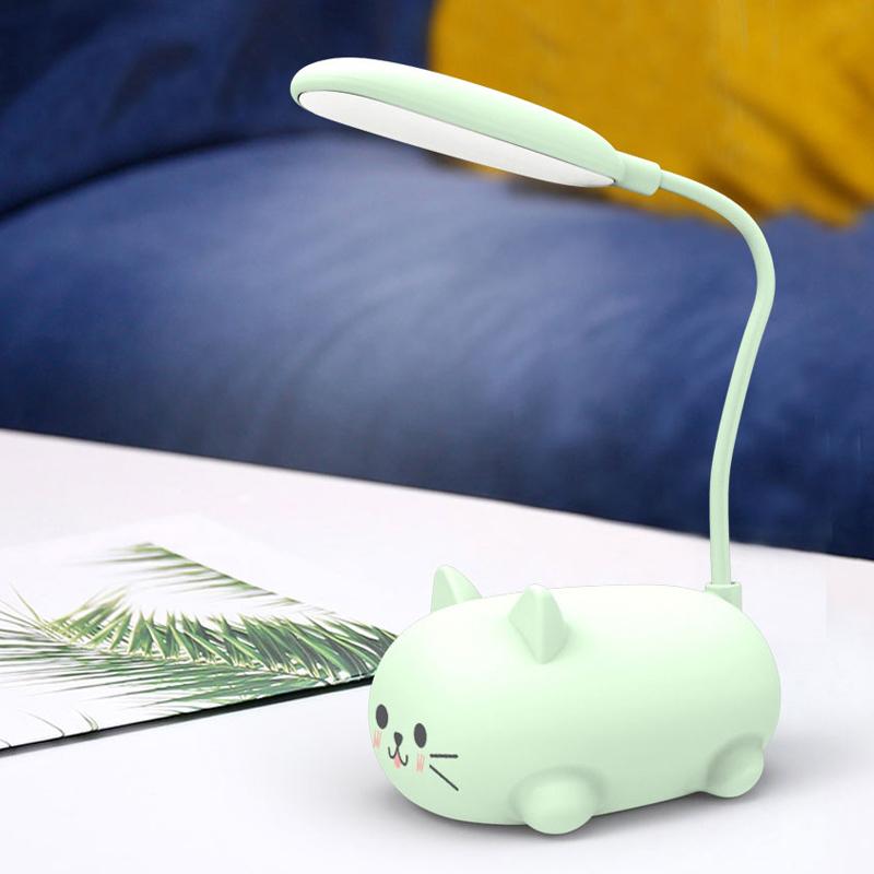 Mini Cartoon Cat LED Augen Schutz Leselampe USB Wiederaufladbare Schreibtischlampe | Karnz
