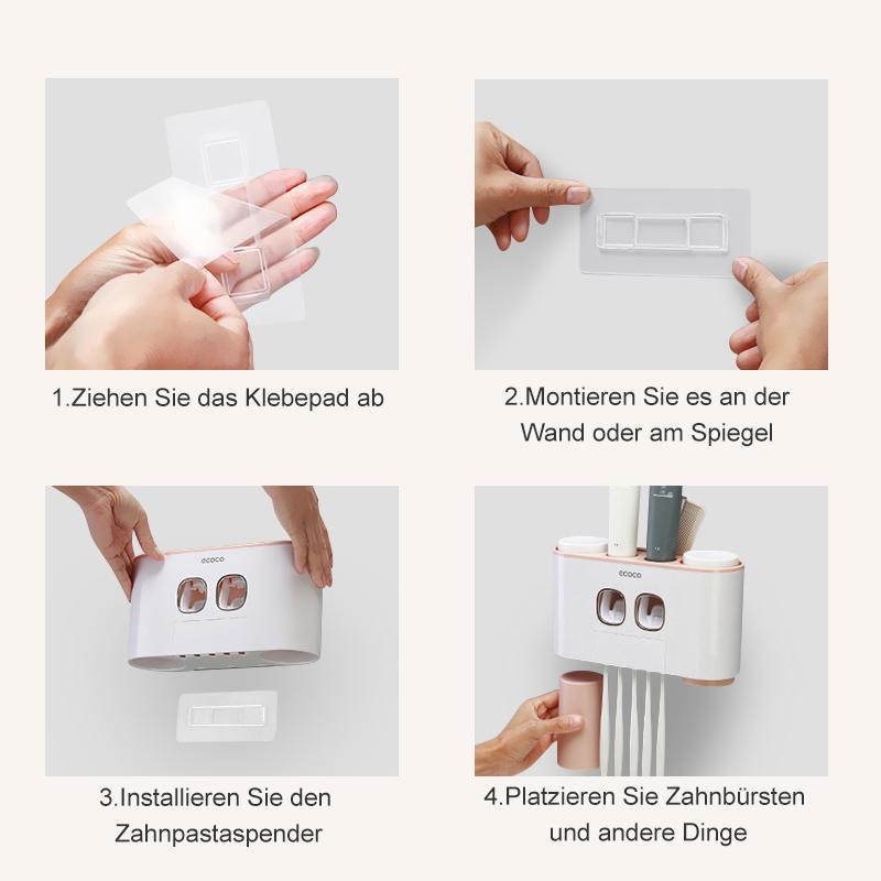 Automatischer Zahnbürstenhalter und Zahnpastaspender Set | Karnz