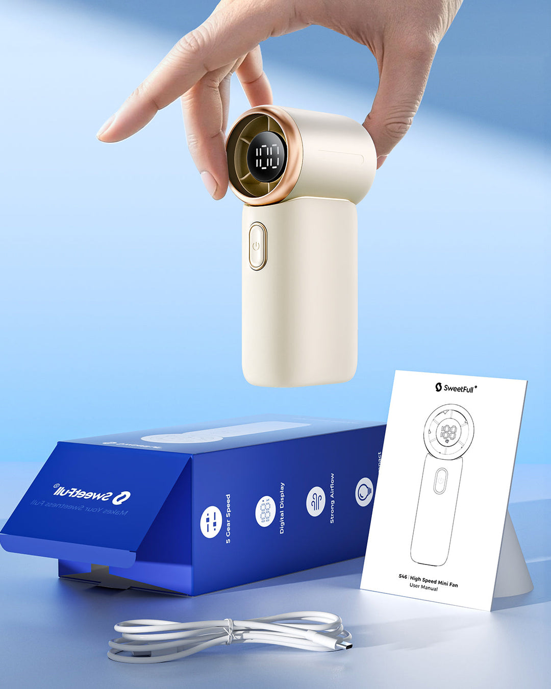 Tragbarer Handheld Turbo Ventilator, Hochgeschwindigkeits Mini Ventilator | Karnz