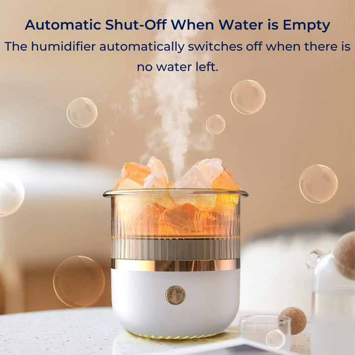 SereniGlow Kristall Salz Luftbefeuchter | USB Aroma Diffusor – Nachtlicht & Luftreiniger – Für Entspannung, Stressabbau & Verbesserung der Luftqualität Karnz