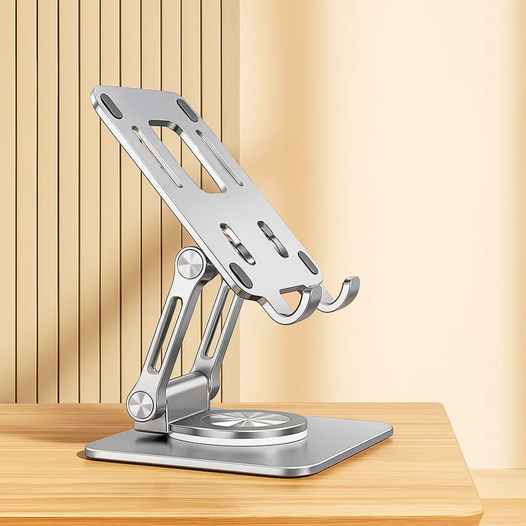 DeskEase | Verstellbarer Tablet-Ständer – Ergonomischer Komfort – Rutschfestes faltbares Design – Ideal für Arbeit, Studium, Reisen und Videoanrufe Karnz