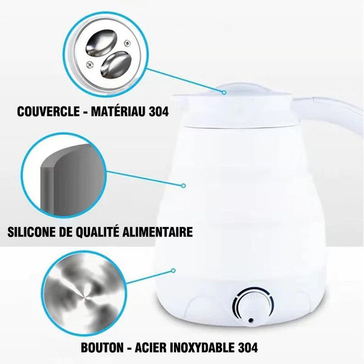 Tragbare Silikagel Reisekanne mit universellem Stecker | Karnz