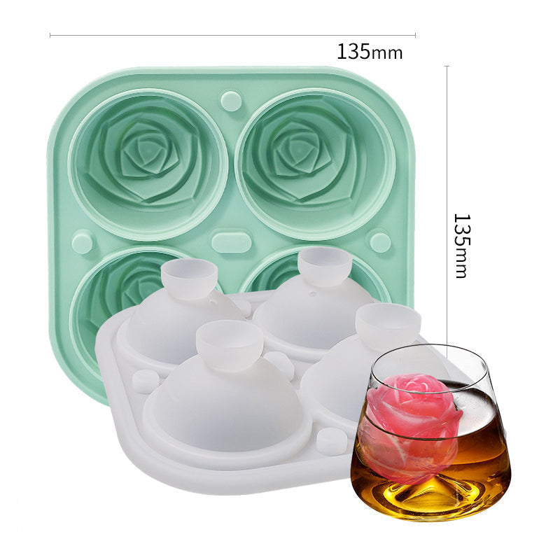 Große pinke Eiswürfelschale mit 4 Fächern | Karnz
