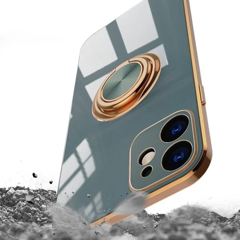 Plattiertes iPhone Case mit Ring | Karnz