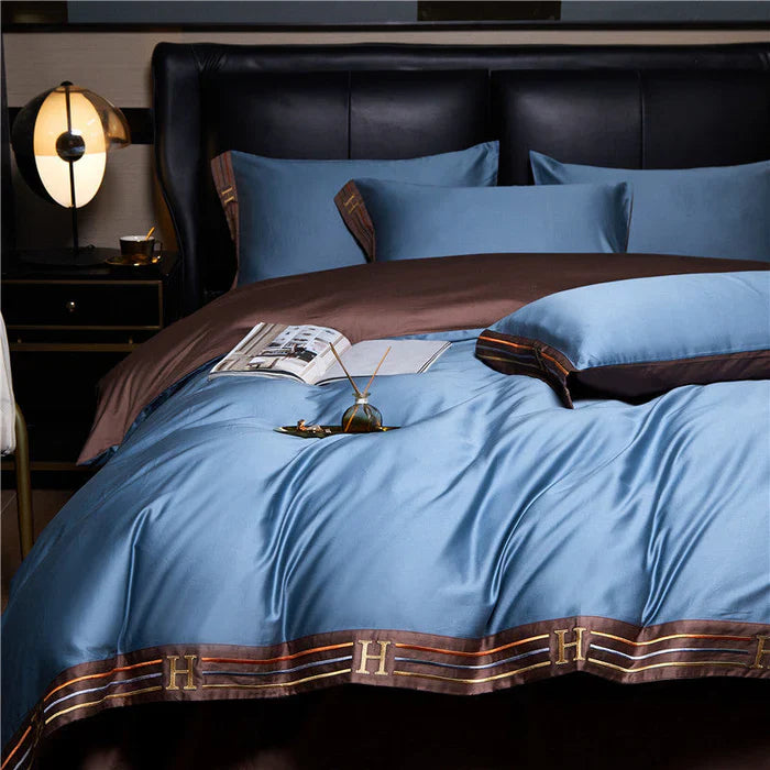 Satin Baumwolle Bestickte Bettwäsche Set - Luxora | Karnz