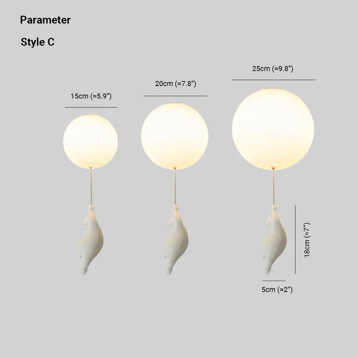 Kinder-Deckenlampe mit Bär und Ballon - CloudBear | Karnz