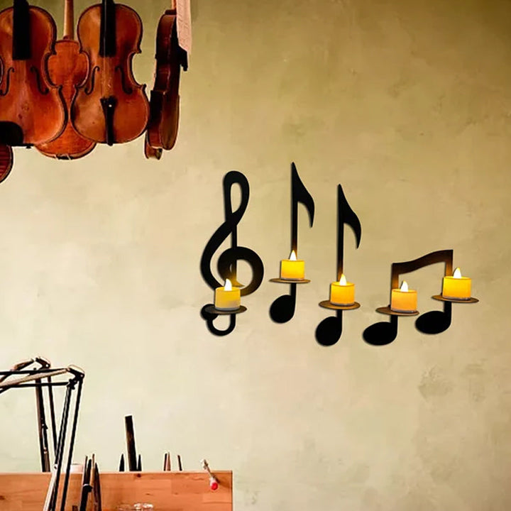Schwarze musikalische Note Wandlampe | Karnz
