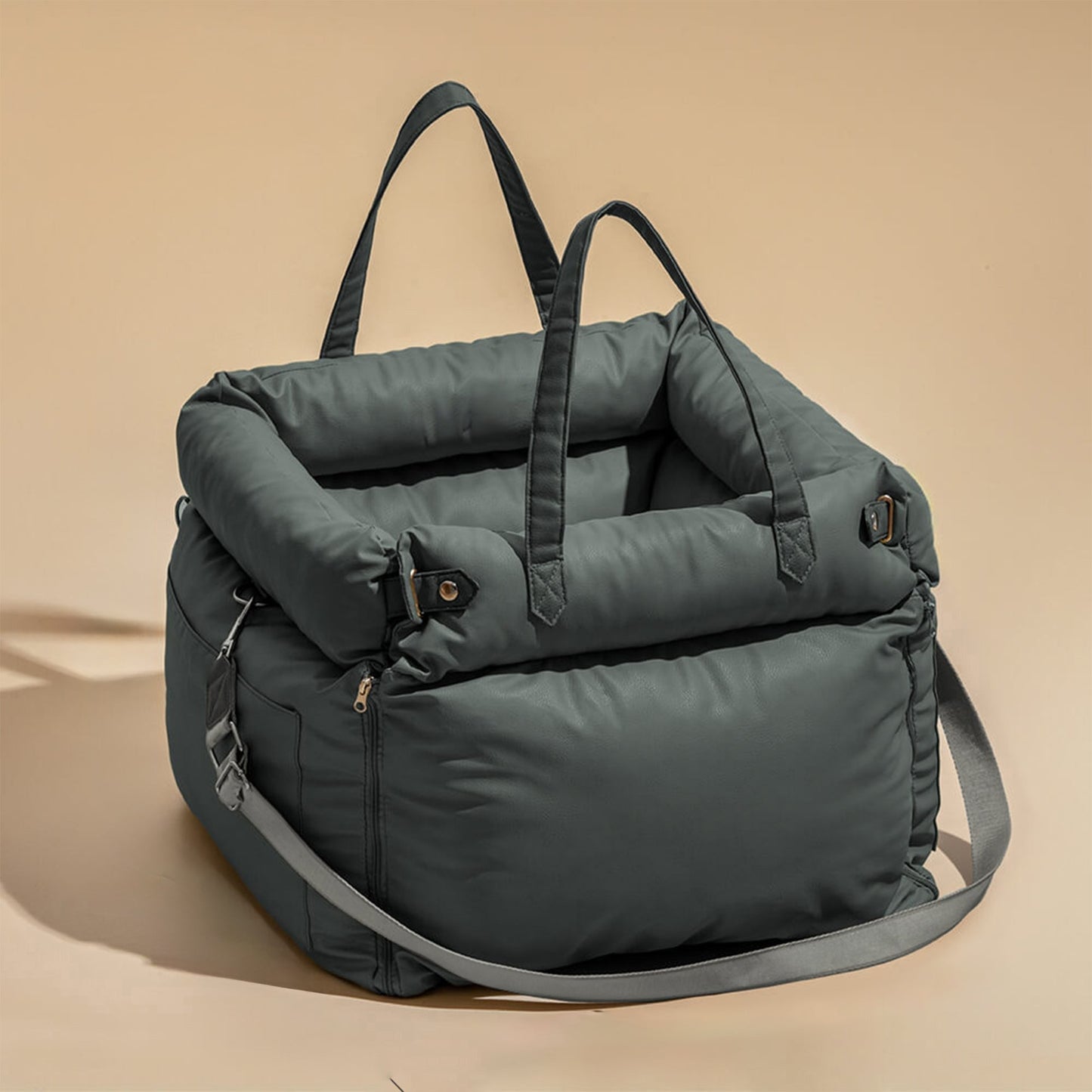 Faux-Leder Hunde Booster Bett – Stylisch, Sicher und Bequem | Karnz