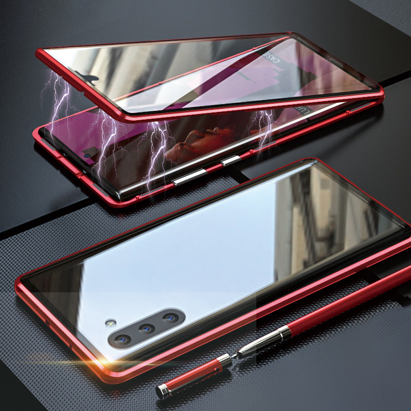 Magnetisches gehärtetes Glas Doppelseitige Handyhülle für Samsung