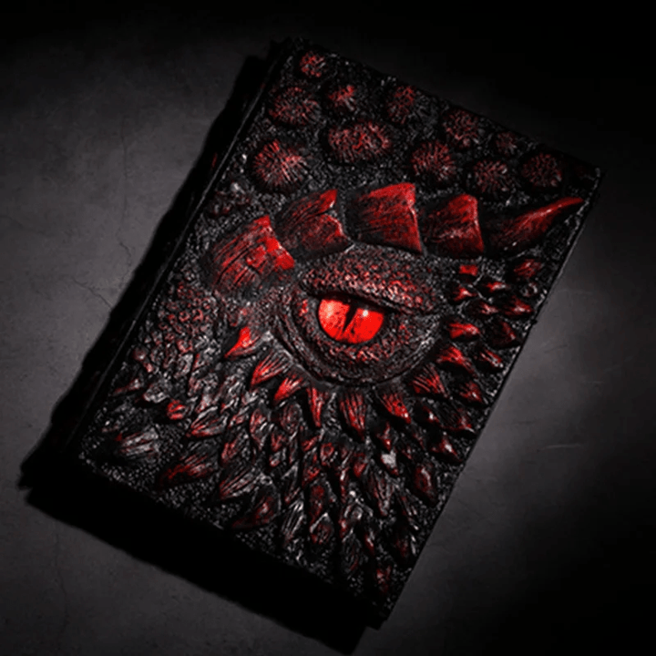 Karnz | Drachenauge 3D Prägung Journal - Handgefertigtes Harz Graviertes Notizbuch