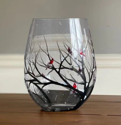 Sandsberg | Weinglas Four Seasons Tree - handgemalte Kunst