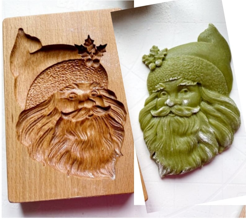 Keksausstecher-Set aus Holz | Gravierte Gebäckstempel | Lebkuchen- und Kekspresse