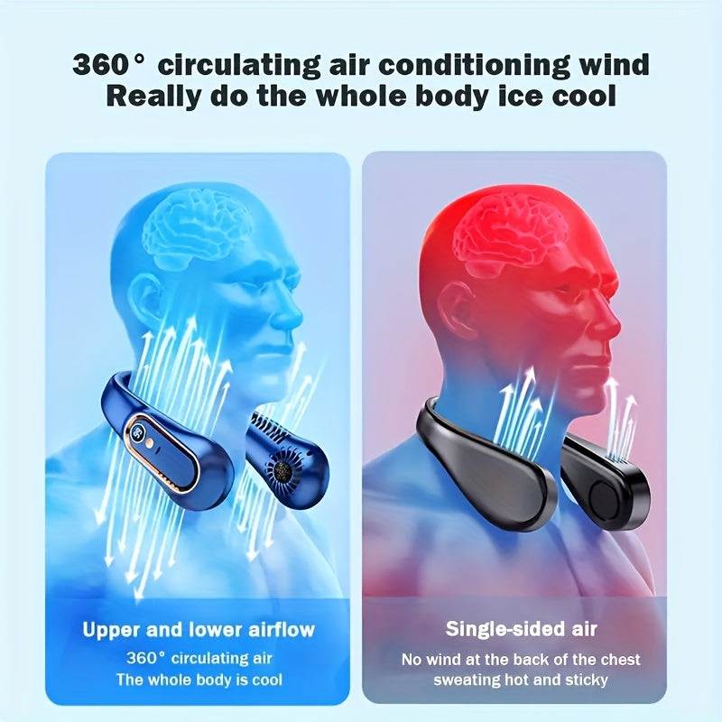 1pc Tragbarer USB-Kühler Ventilator mit 5 Geschwindigkeiten und digitaler Anzeige - Superstarke Technologie und bladeless Design für den Außenbereich | Karnz