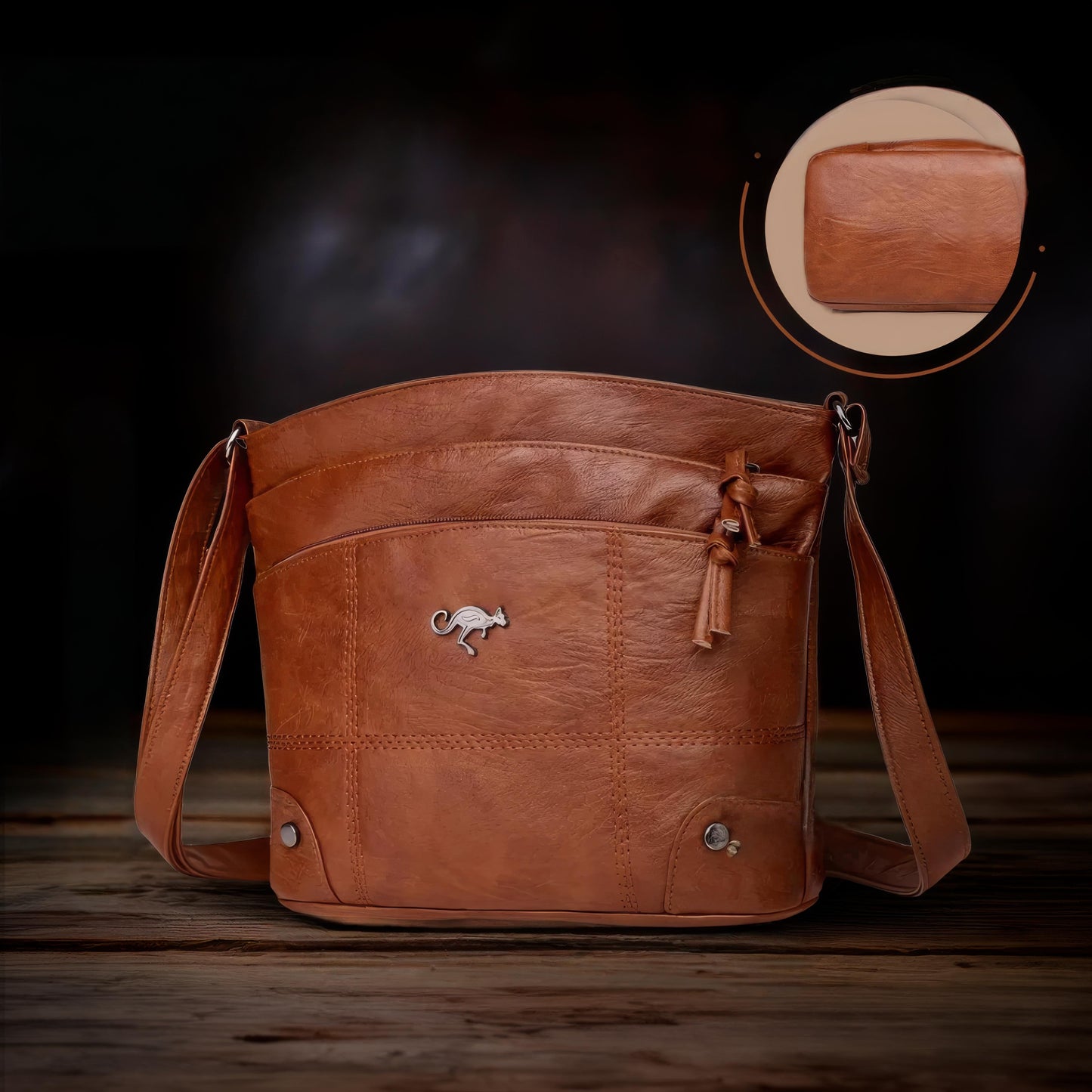 Damen Handtasche PU-Leder Kompakt und Stilvoll mit Geräumigen Taschen | Karnz