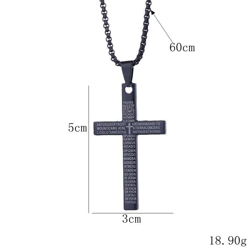 Graviertes Vaterunser Kreuz Halskette Karnz