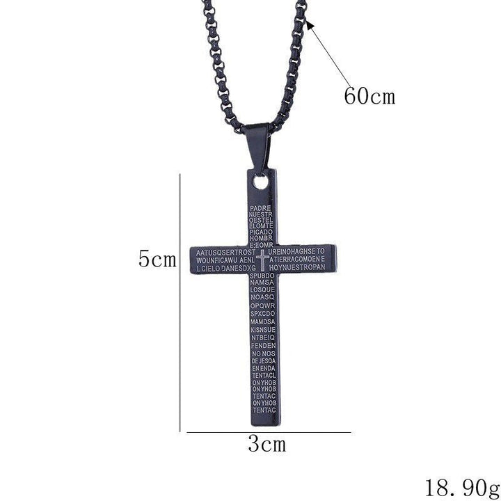 Graviertes Vaterunser Kreuz Halskette Karnz