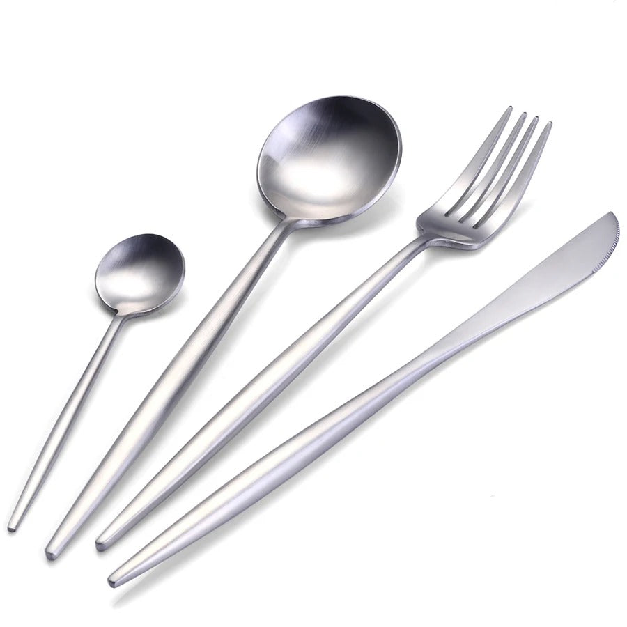 Silber Edelstahl Besteckset | Karnz