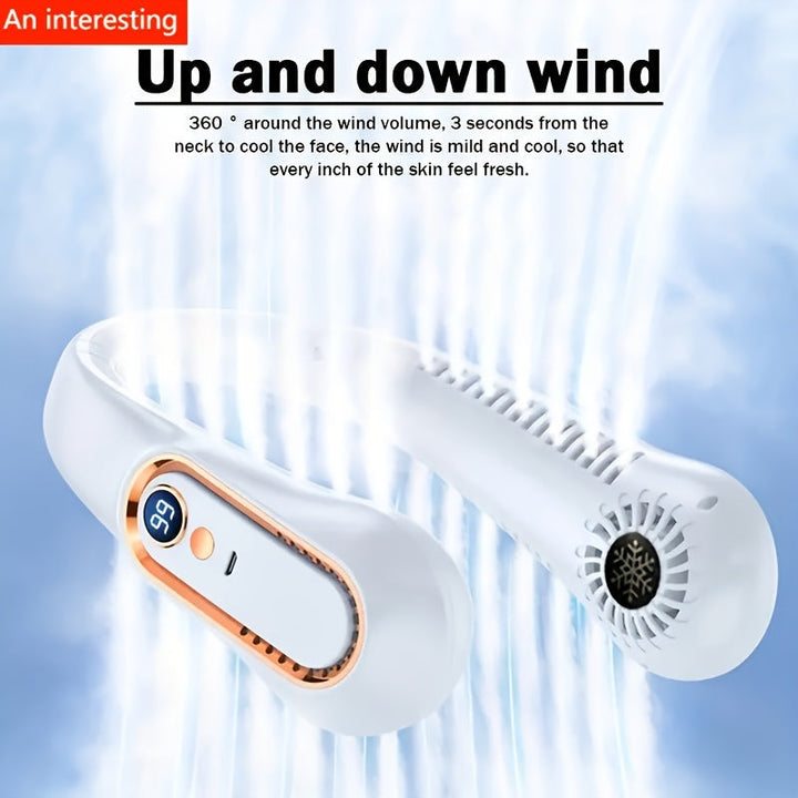 1pc Tragbarer USB-Kühler Ventilator mit 5 Geschwindigkeiten und digitaler Anzeige - Superstarke Technologie und bladeless Design für den Außenbereich | Karnz