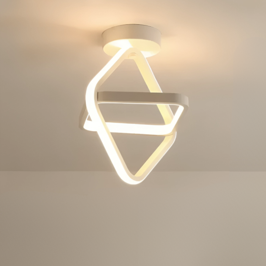 Moderne LED-Deckenlampe 18W | Kreatives Design mit 2 Ringen | Energieeffiziente Beleuchtung für Wohnzimmer & Büro 24 cm | Karnz