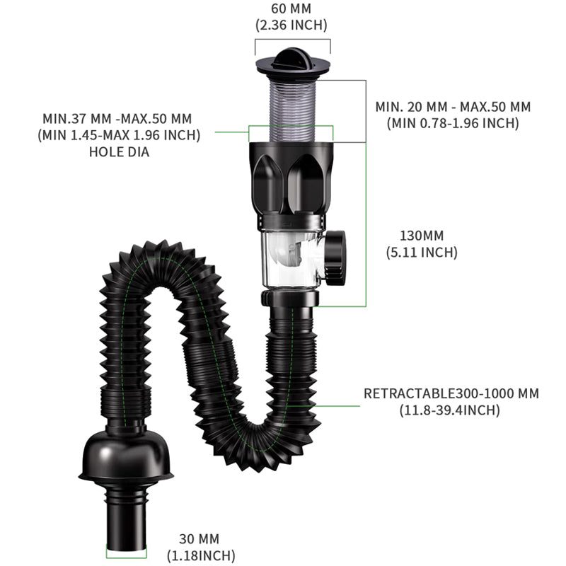 Flexibler Siphon Abflussrohr | Karnz