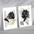 Zeitgenössische Blumen in Schwarz und Gold, 2 Kunstdrucke