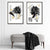 Moderne Blumenmotive, schwarz-gold gerahmtes Set aus 2 Kunstdrucken