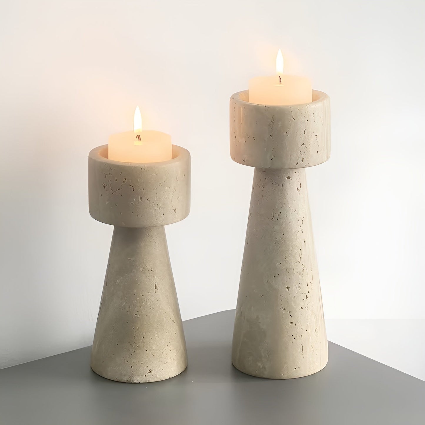 MarKarnze Kerzenhalter aus Naturstein – Elegant & Dekorativ | Poliert für TaKarnze, Hochzeiten und Wohnräume