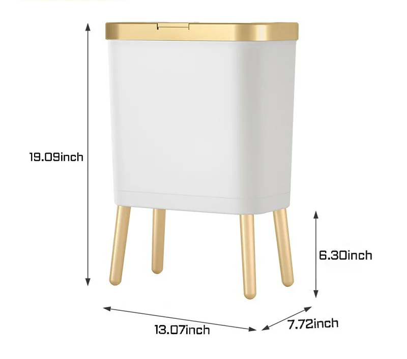 GoldenSlim Moderner Mülleimer mit Deckel Karnz
