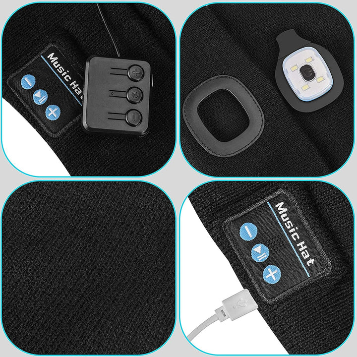 Bluetooth-Mütze mit Licht und kabellosen Kopfhörern