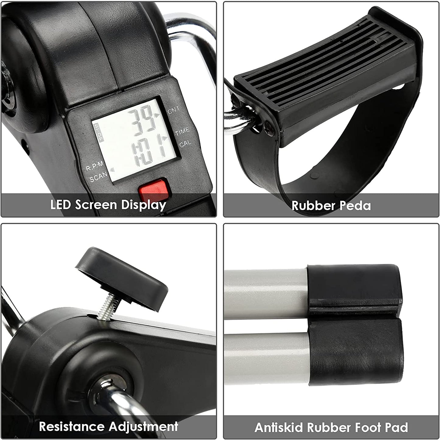 Mini-Heimtrainer Fitness Fahrrad Beintrainer mit LCD-Display | Karnz