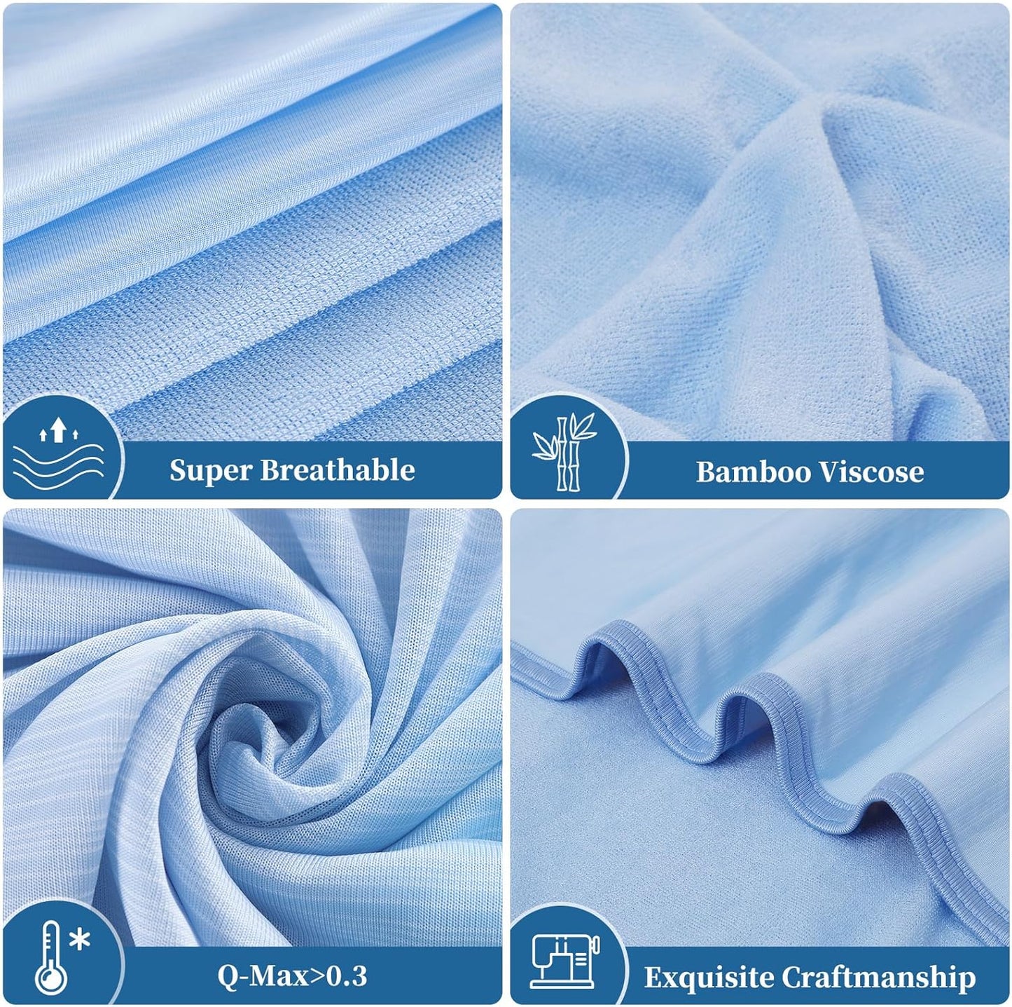 Cool Fiber Q-Max 0.4 Doppelseitige Eis-Seiden-Kühldecke – See blau | Karnz