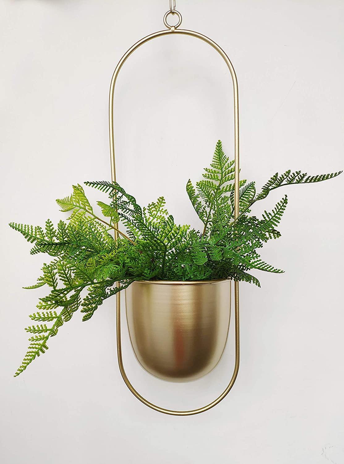 HaloRing Hängender Pflanzenhalter – Metall Hängeblumentopf für drinnen und draußen | Karnz