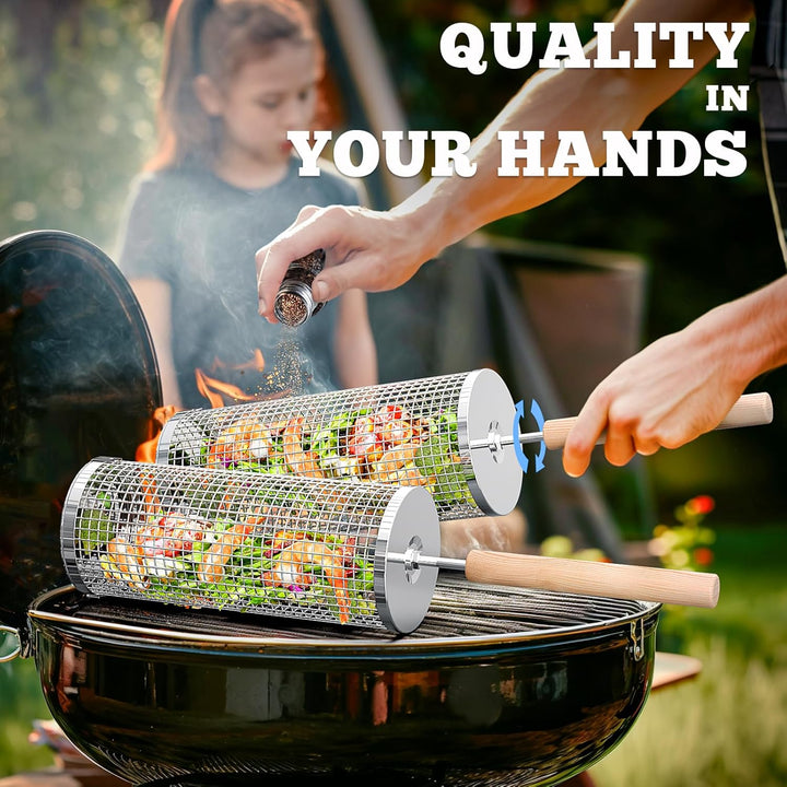 Premium-Grillkörbe | Grillbesteck aus Edelstahl für das Kochen im Freien