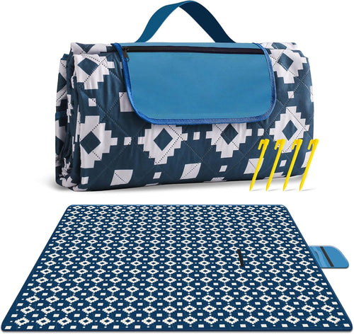Extra große, wasserdichte Picknickdecke 200 × 200 cm mit 3 Lagen – MeadowRest