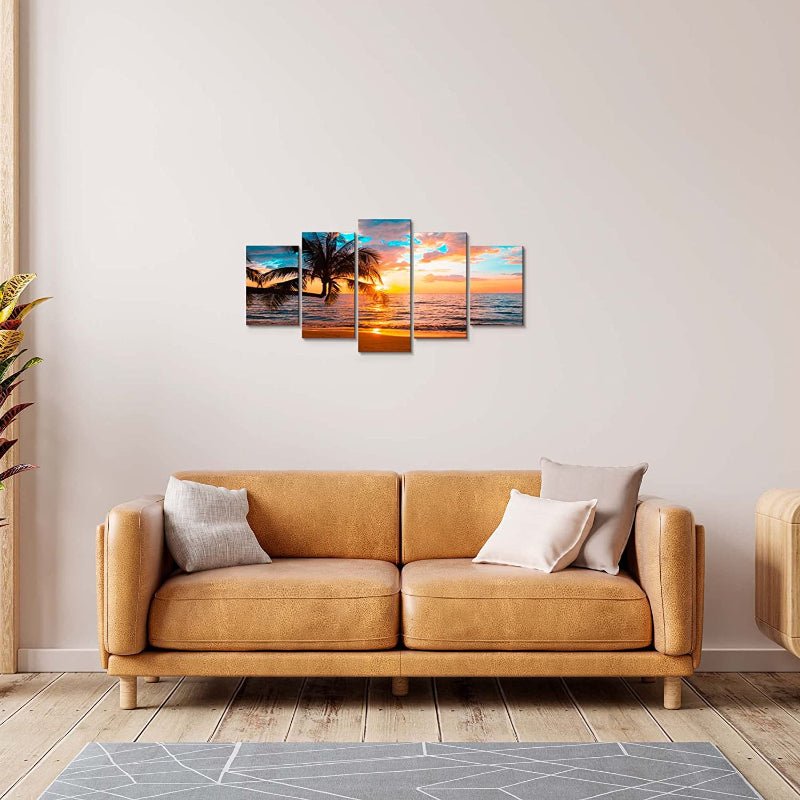 5-Teiliges Abstraktes Strand - Leinwand Wandkunst Gemälde