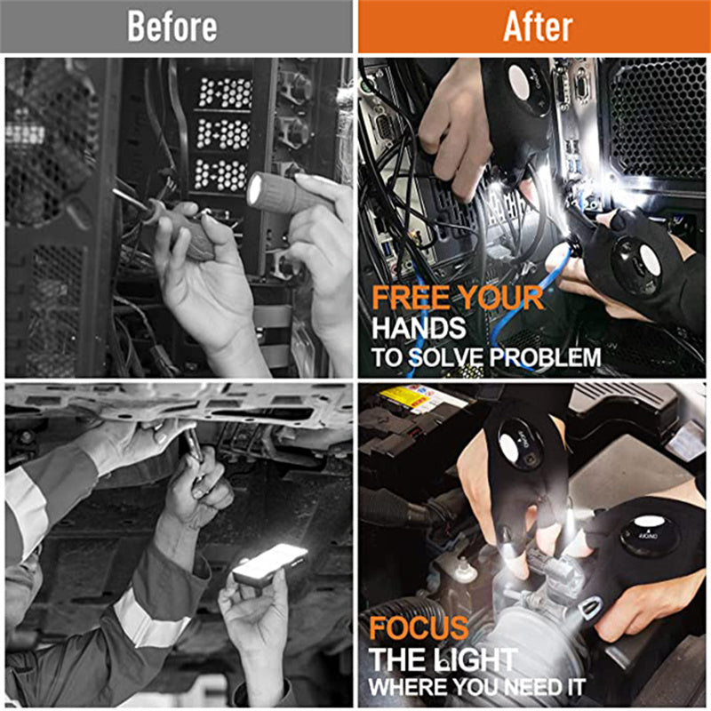 Bequeme LED-Handschuhe mit wasserdichten Lichtern | Karnz