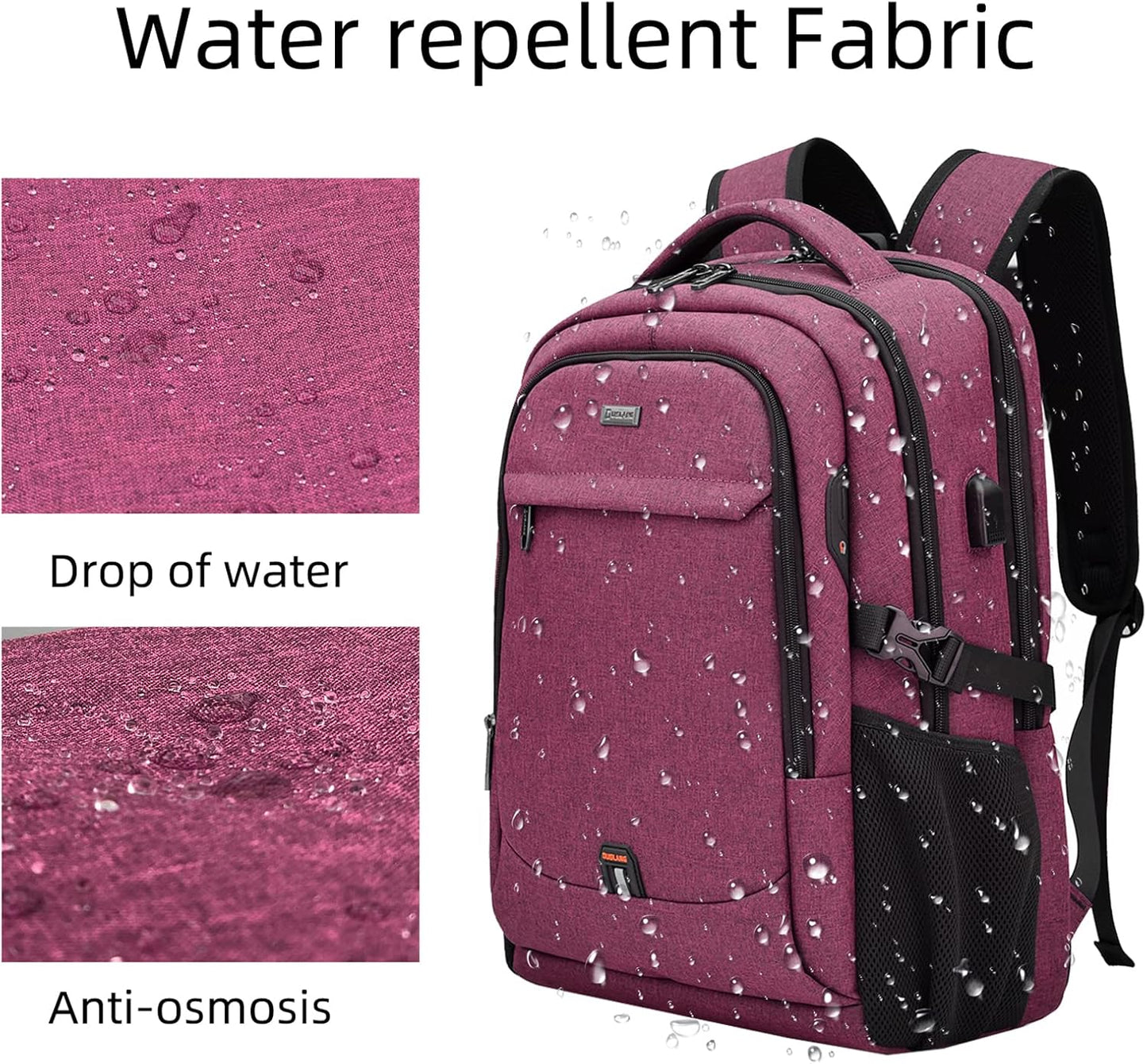 Wasserabweisender Reise-Laptop-Rucksack mit USB-Anschluss & organisierter Aufbewahrung | Karnz