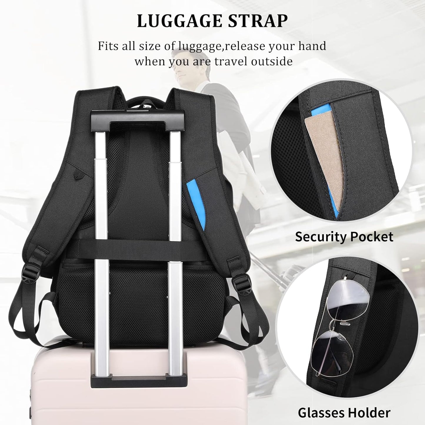 Wasserabweisender Reise-Laptop-Rucksack mit USB-Anschluss & organisierter Aufbewahrung | Karnz